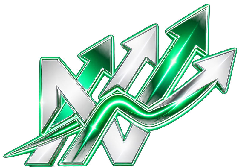 Nexvora's green and silver rising-arrow emblem